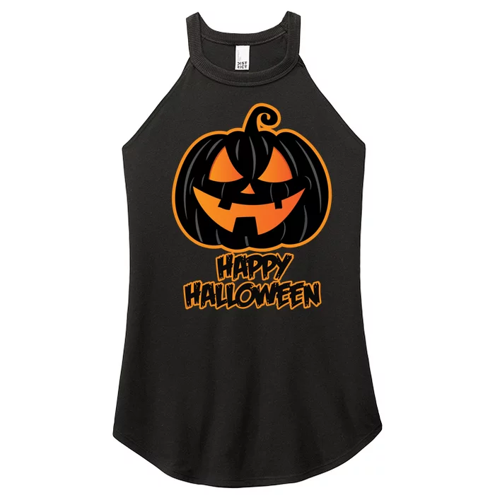 Happy Halloween for and Wo - Pumpkin Halloween Women’s Perfect Tri Rocker Tank