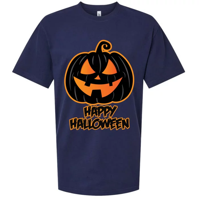 Happy Halloween for and Wo - Pumpkin Halloween Sueded Cloud Jersey T-Shirt