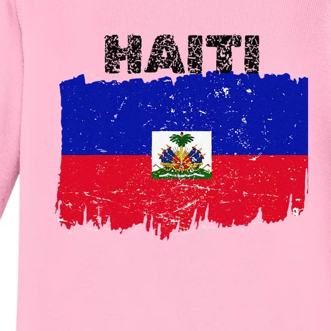 Haiti Haitian Flag Day Haitian Pride Baby Long Sleeve Bodysuit