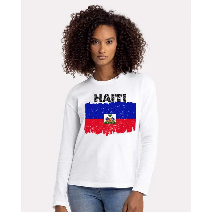 Haiti Haitian Flag Day Haitian Pride Womens Cotton Relaxed Long Sleeve T-Shirt