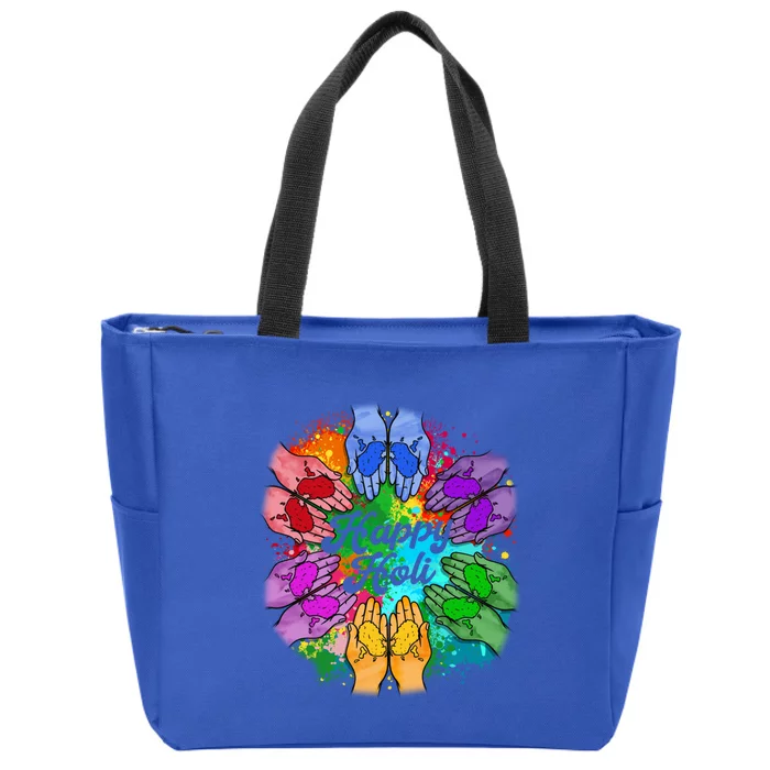 Happy Holi Festival Color Costume India Hindu Spring Gift Meaningful Gift Zip Tote Bag