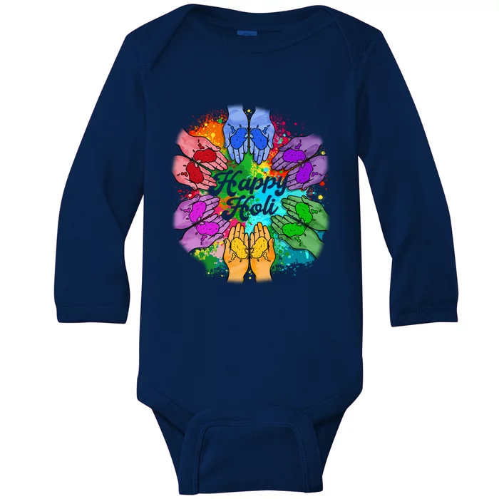 Happy Holi Festival Color Costume India Hindu Spring Gift Meaningful Gift Baby Long Sleeve Bodysuit