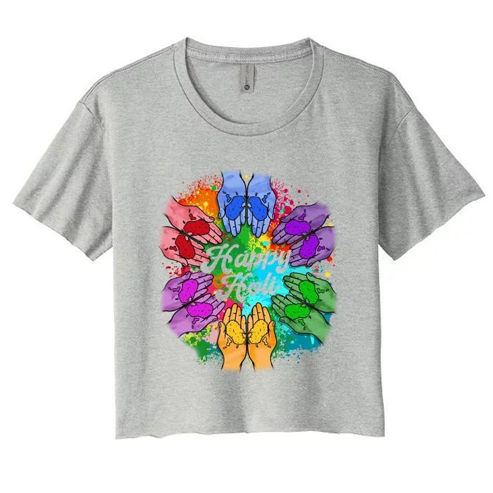 Happy Holi Festival Color Costume India Hindu Spring Gift Meaningful Gift Women's Crop Top Tee