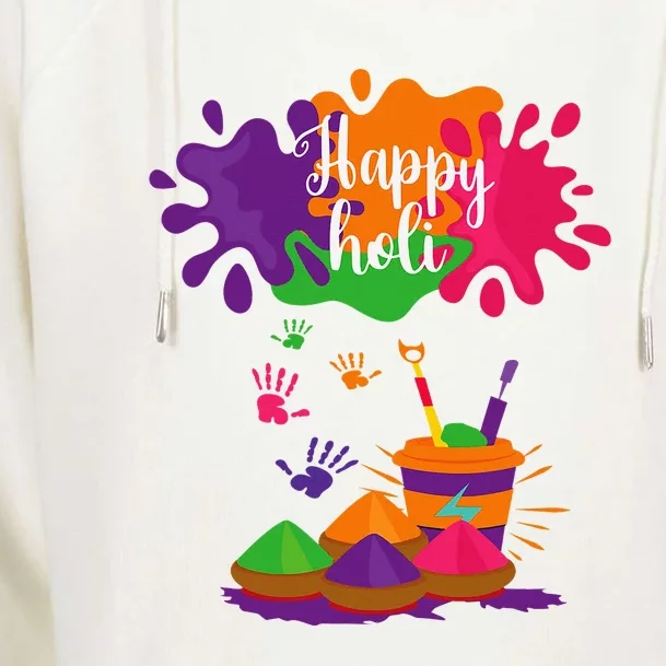 Happy Holi Festival Outfit For Family Womens Funnel Neck Pullover Hood