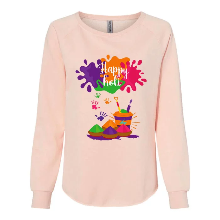 Happy Holi Festival Outfit For Family Womens California Wash Sweatshirt