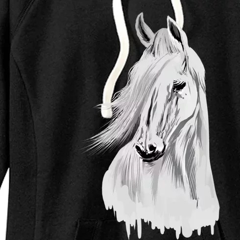 Horse Head Funny Equestrian Animal Lover Gift Gift Women's Fleece Hoodie