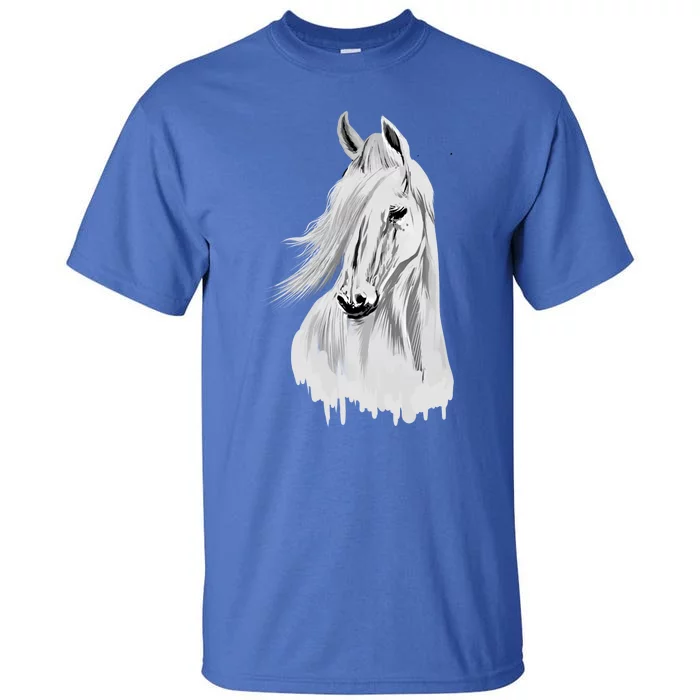 Horse Head Funny Equestrian Animal Lover Gift Gift Tall T-Shirt