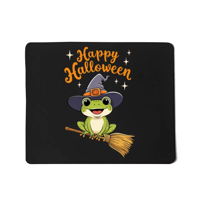 Happy Halloween Frog Cute Costume Funny Frog Witch Mousepad