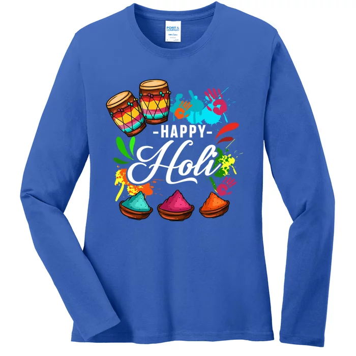 Happy Holi Festival Color Costume India Hindu Spring Gift Ladies Long Sleeve Shirt