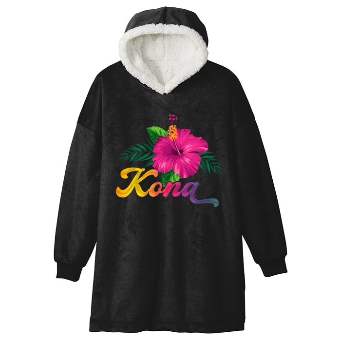 Hawaii Hibiscus Flowers Kona Aloha State Tropic Islands Hooded Wearable Blanket