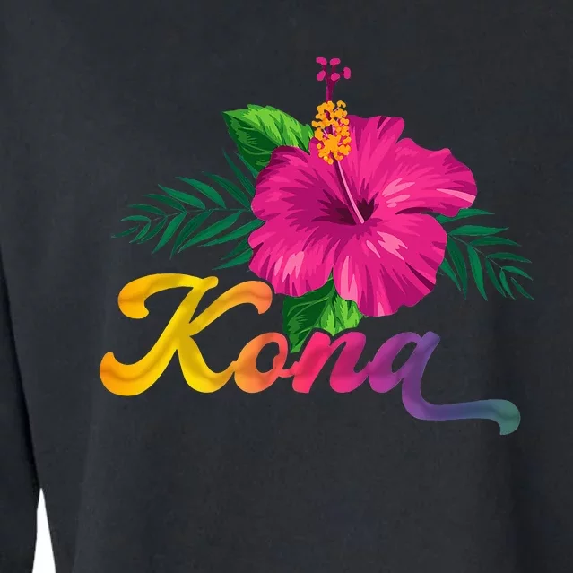 Hawaii Hibiscus Flowers Kona Aloha State Tropic Islands Cropped Pullover Crew