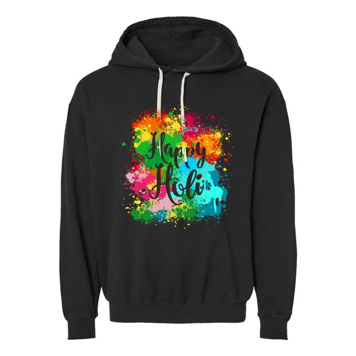 Happy Holi Festival Color Costume India Hindu Spring Funny Gift Garment-Dyed Fleece Hoodie