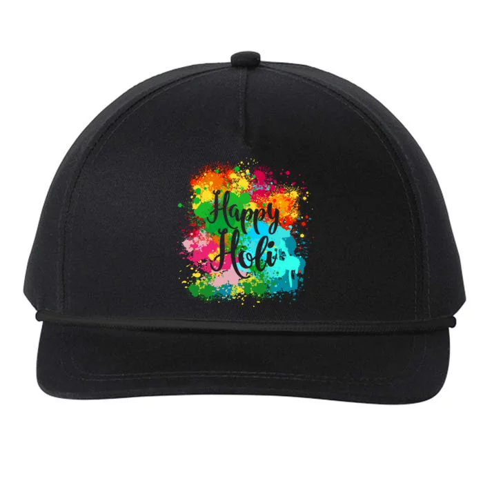 Happy Holi Festival Color Costume India Hindu Spring Funny Gift Snapback Five-Panel Rope Hat