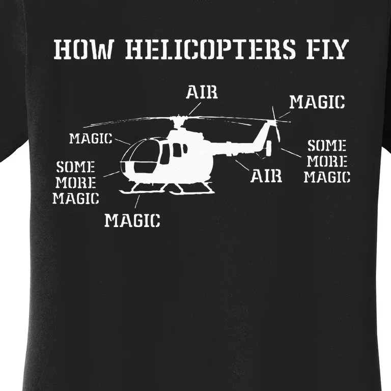 How Helicopters Fly Funny Helicopter Pilot Women's T-Shirt