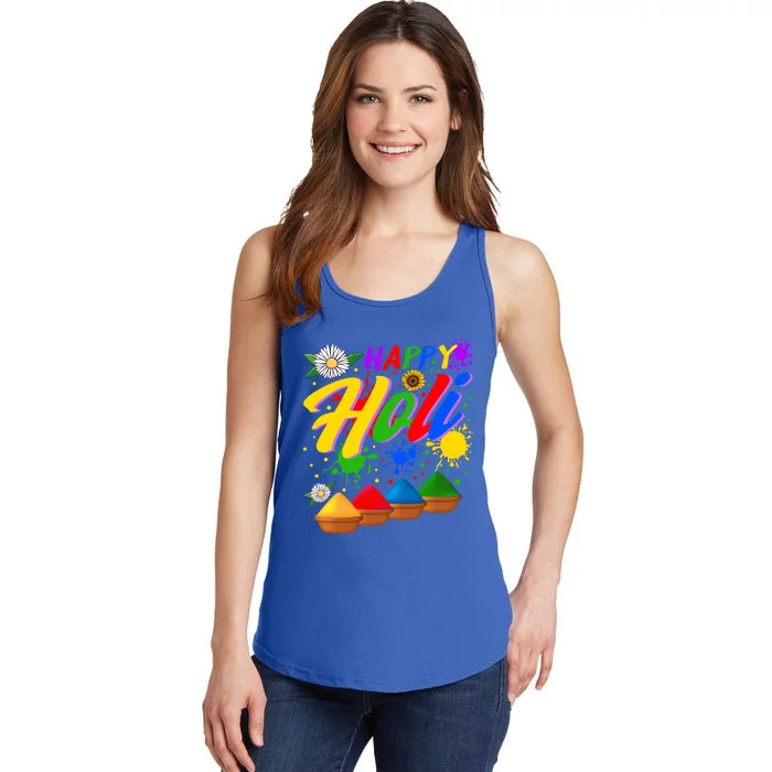 Happy Holi Festival Colors Festival Holi Festival Lover Holi Meaningful Gift Ladies Essential Tank