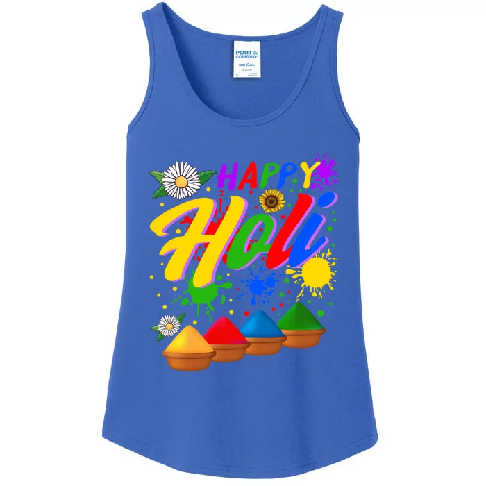 Happy Holi Festival Colors Festival Holi Festival Lover Holi Meaningful Gift Ladies Essential Tank