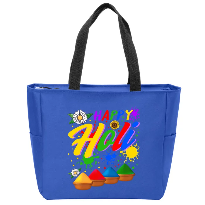 Happy Holi Festival Colors Festival Holi Festival Lover Holi Meaningful Gift Zip Tote Bag