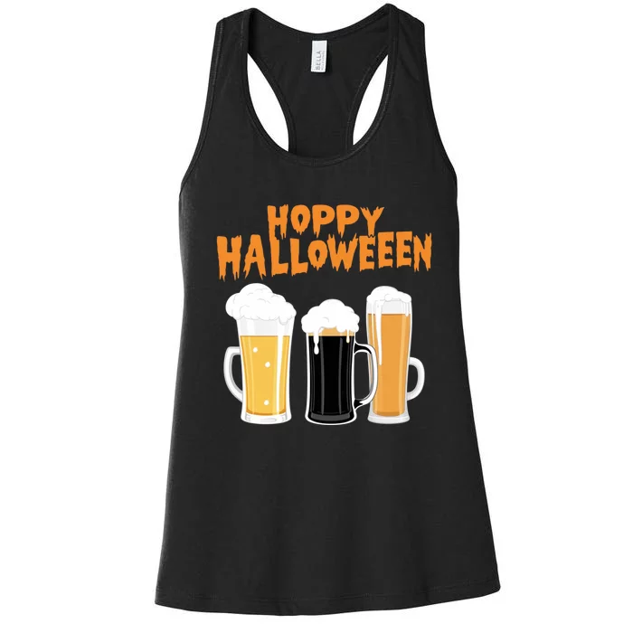 Hoppy Halloween Funny Beer Drinking Halloween Women's Racerback Tank