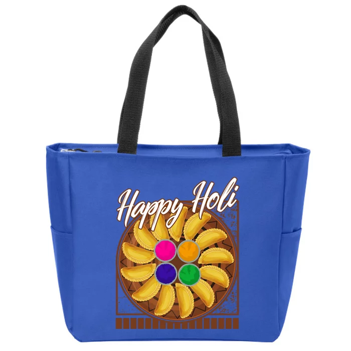 Happy Holi Festival Happy Holi Gujiya Dumpling Of India Tee Gift Zip Tote Bag