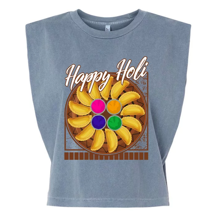 Happy Holi Festival Happy Holi Gujiya Dumpling Of India Tee Gift Garment-Dyed Women's Muscle Tee