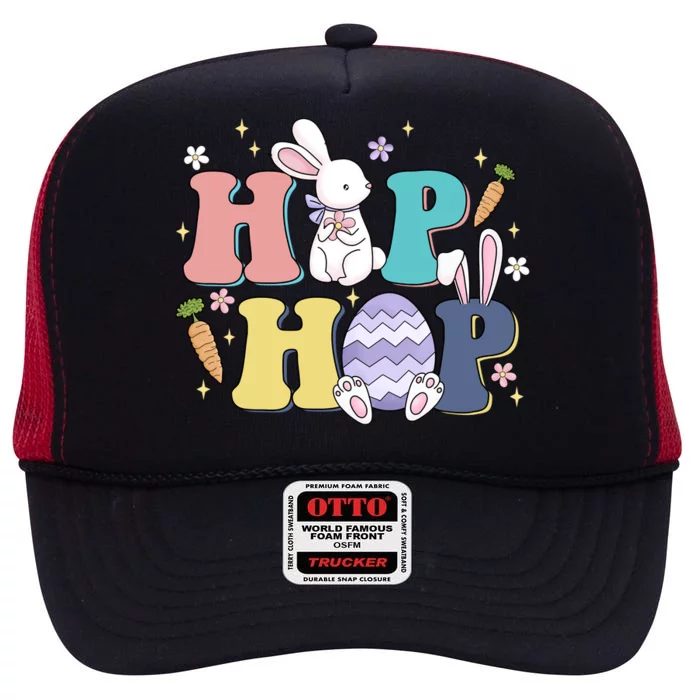 Hip Hop Funny Cute Easter Bunny High Crown Mesh Trucker Hat