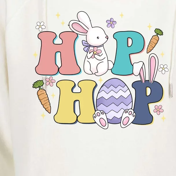 Hip Hop Funny Cute Easter Bunny Womens Funnel Neck Pullover Hood