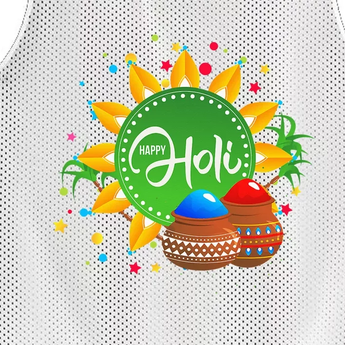 Happy Holi For  India Hindu Mesh Reversible Basketball Jersey Tank