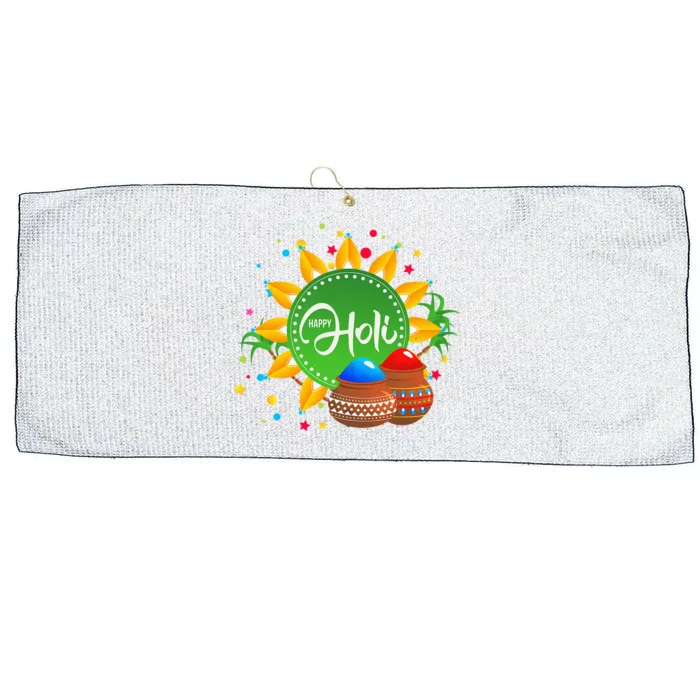 Happy Holi For  India Hindu Large Microfiber Waffle Golf Towel