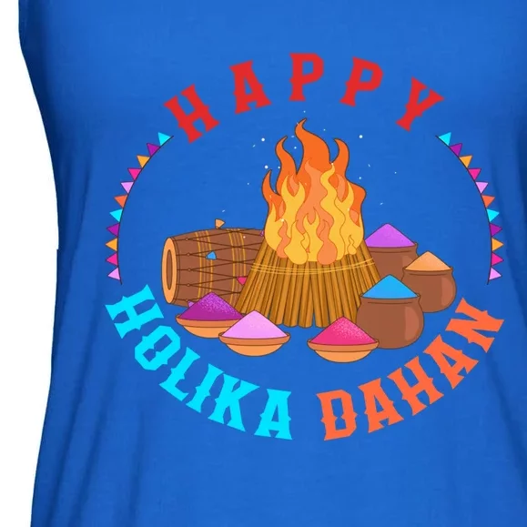 Happy Holi Festival Happy Holika Dahan Burning Pyre Tee Indi Funny Gift Ladies Essential Flowy Tank