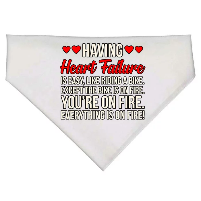 Having Heart Failure Hearts Disease Awareness Graphic Gift USA-Made Doggie Bandana