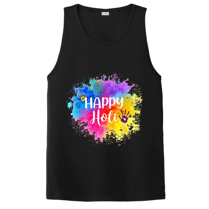 Happy Holi Festival India Colors Spring Gift Performance Tank