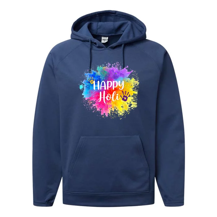 Happy Holi Festival India Colors Spring Gift Performance Fleece Hoodie