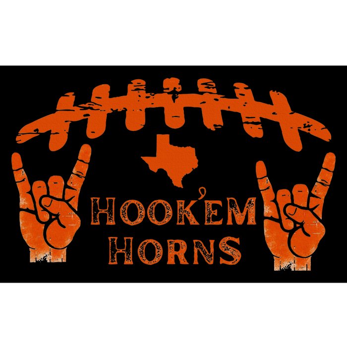 HookEm Horns Football Laces And Texas Map Bumper Sticker