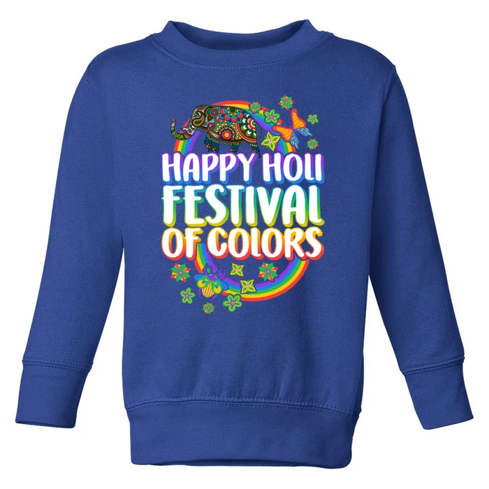 Happy Holi Festival Indian Festival Of Color Spring Elephant Gift Toddler Sweatshirt