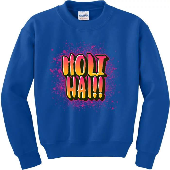 Happy Holi Festival Of Colors India Hindi 2021 Funny Gift Kids Sweatshirt