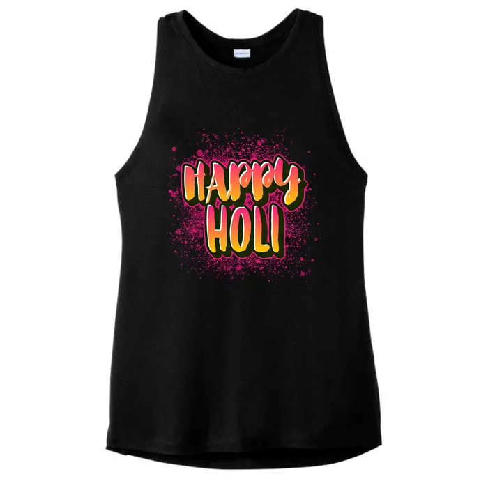 Happy Holi Festival Of Colors India Hindu 2021 Gift Ladies Tri-Blend Wicking Tank