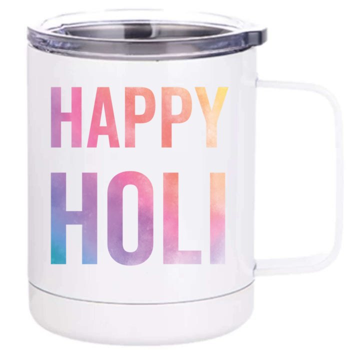 Happy Holi Festival Of Colors India Hindu Gift Front & Back 12oz Stainless Steel Tumbler Cup