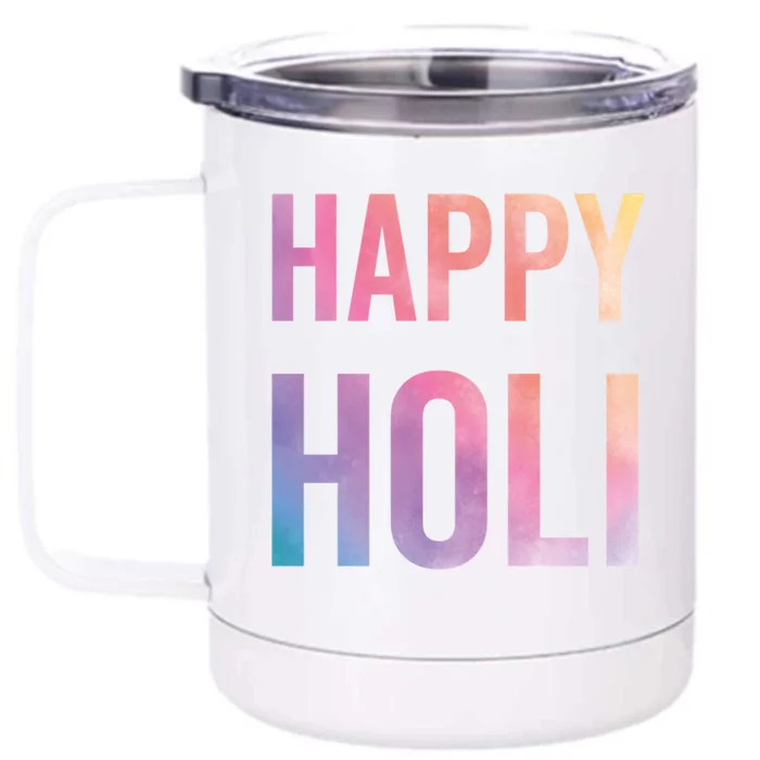 Happy Holi Festival Of Colors India Hindu Gift Front & Back 12oz Stainless Steel Tumbler Cup