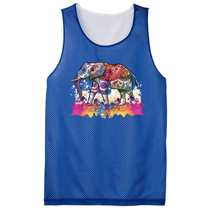 Happy Holi Festival Of Colors India Spring Hindu Elephant Funny Gift Mesh Reversible Basketball Jersey Tank