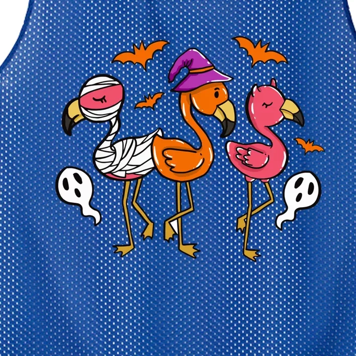 Happy Halloween Flamingo Gang Cute Mummy Witch Demon Gift Mesh Reversible Basketball Jersey Tank