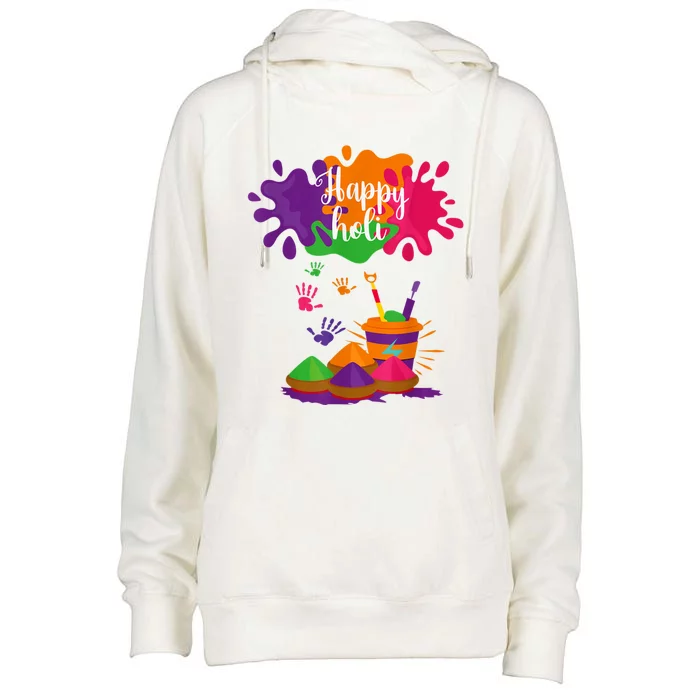 Happy Holi Festival Outfit For Women Men Family Womens Funnel Neck Pullover Hood