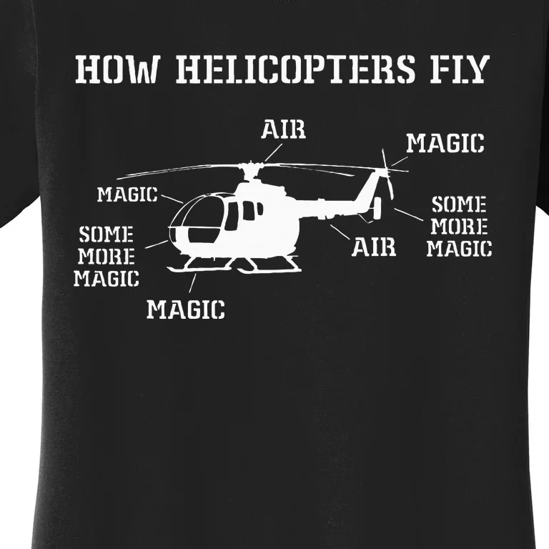 How Helicopters Fly Funny Helicopter Pilot Women's T-Shirt