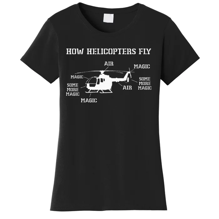 How Helicopters Fly Funny Helicopter Pilot Women's T-Shirt