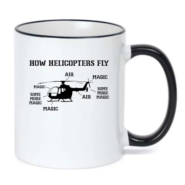 How Helicopters Fly Funny Helicopter Pilot Black Color Changing Mug