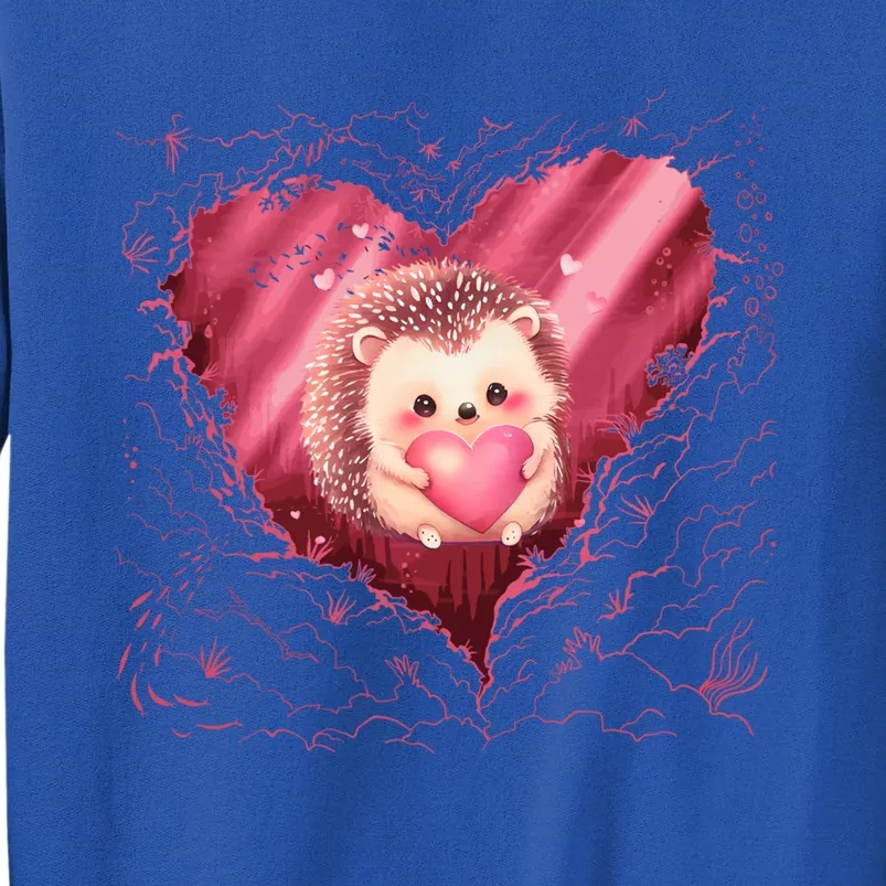 Hedgehog Heart Funny Valentines Day Love Hedgehog Red Gift Sweatshirt