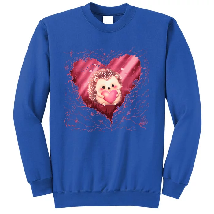 Hedgehog Heart Funny Valentines Day Love Hedgehog Red Gift Sweatshirt