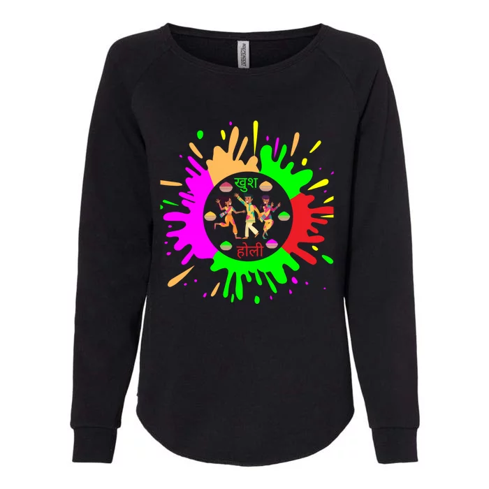 Happy Holi Festival Outfit Color India Gift Womens California Wash Sweatshirt