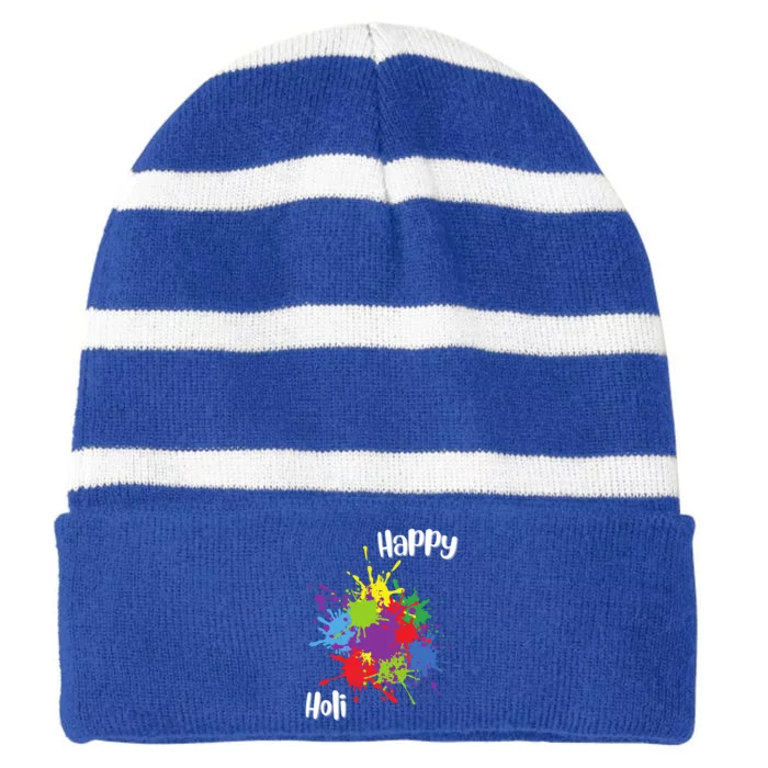 Happy Holi Festival Outfit Family Gift Striped Beanie with Solid Band