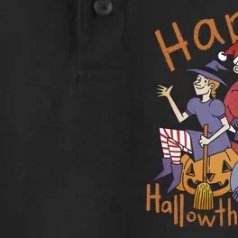 Happy Hallowthanksmas Funny Holiday Dry Zone Grid Performance Polo