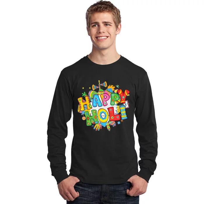 Happy Holi Festival Colors India Hindu Tall Long Sleeve T-Shirt